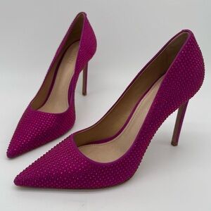 Schutz Lou Crystal Pointed Toe Embellished Pumps Pink/Purple Size 9.5 B